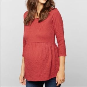 pea in the pod antique red peplum top maternity